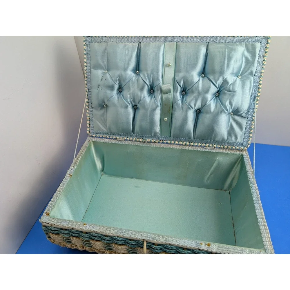 Vintage Wicker Sewing Basket LARGE 15